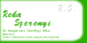 reka szerenyi business card